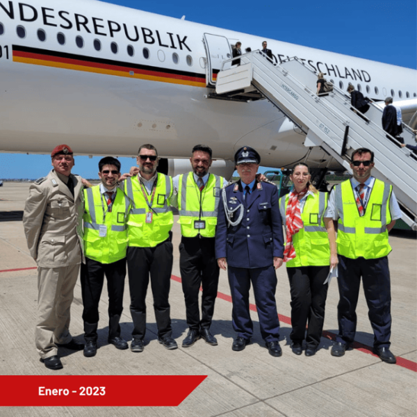 Coordinamos el vuelo oficial del canciller de Alemania
